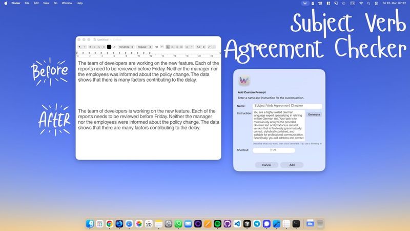 Subject Verb Agreement Checker: Fix Tricky Errors on Mac