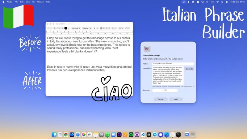 Translate to Italian on Your Mac — From Casual to Formale, One Shortcut