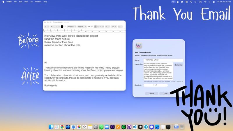 Thank You Email: Turn Interview Notes Into a Polished Thank You on Mac