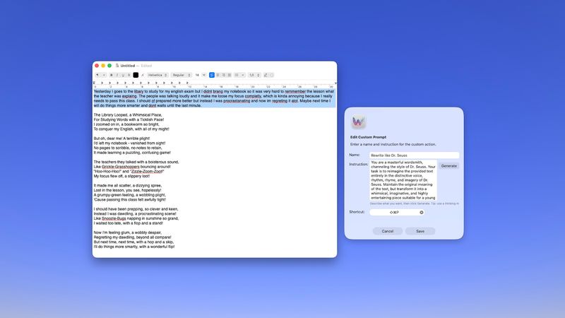 WunderType vs Apple Intelligence Writing Tools: What macOS Sequoia Doesn't Give You