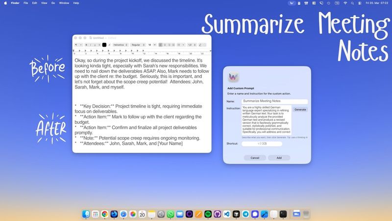 Summarize Meeting Notes on Mac — Get Action Items in One Keystroke