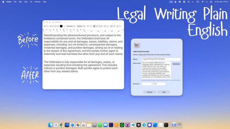 Legal Writing Plain English — Simplify Legalese Instantly on Mac