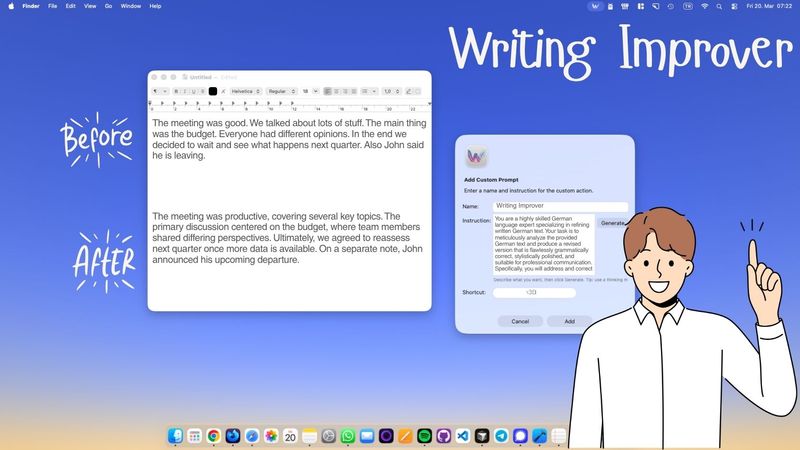Writing Improver for Mac — Polish Any Text With One Shortcut
