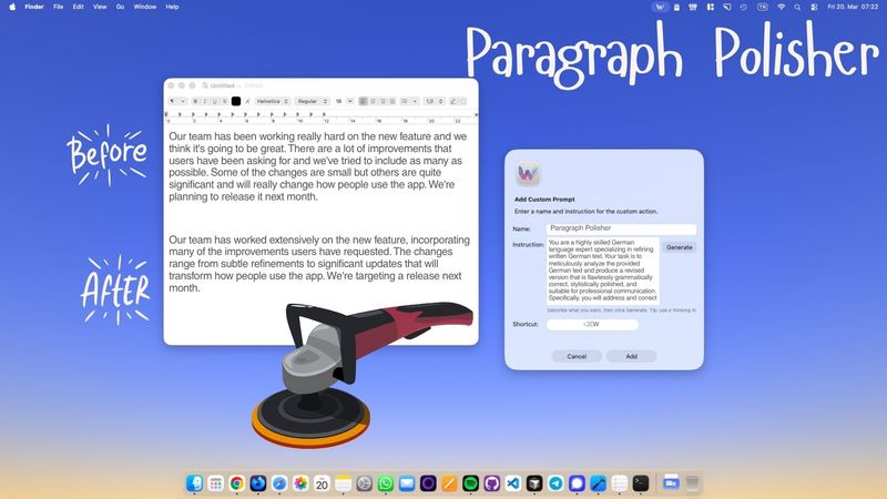 Paragraph Rewriter for Mac — Tighten Structure and Flow With One Shortcut