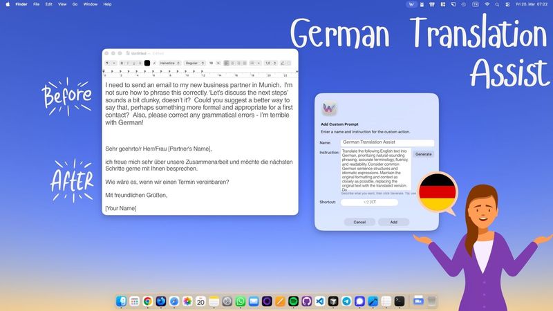 Translate to German Instantly With a Mac Keyboard Shortcut
