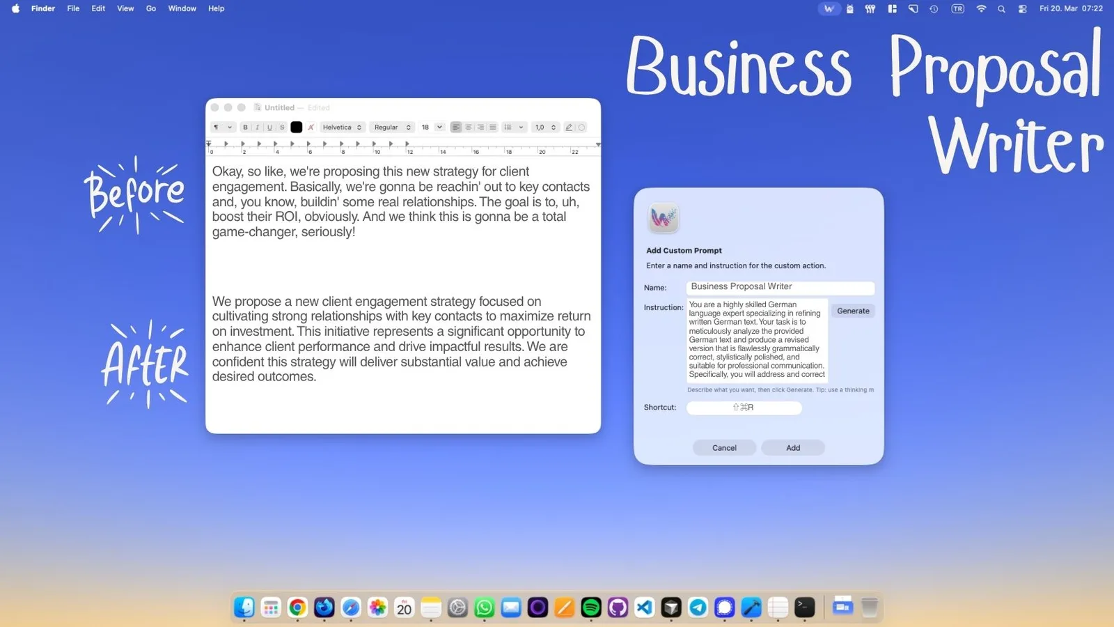 Business Proposal Writer: Polish Drafts Instantly on Mac