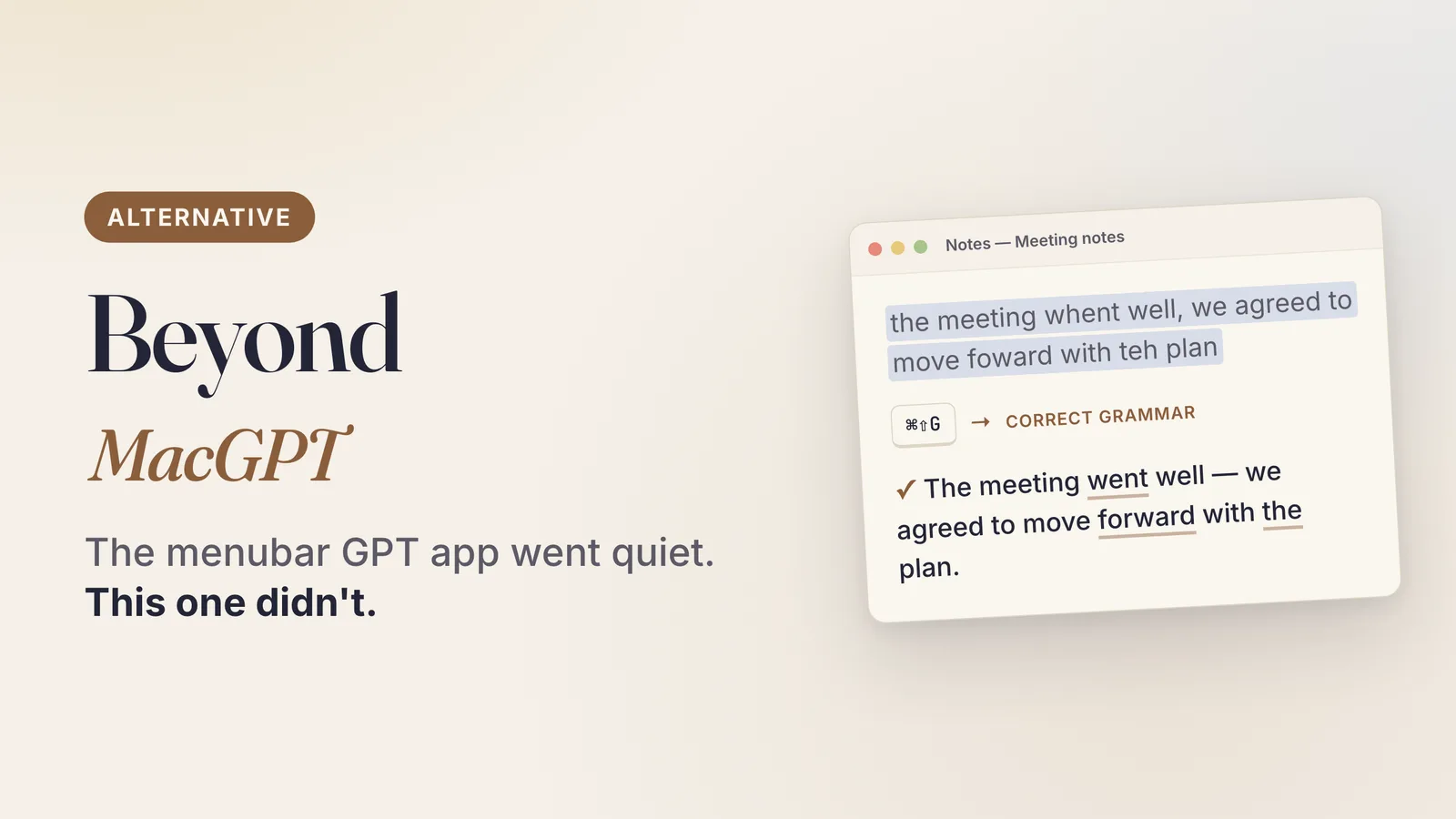 MacGPT Alternative: A Maintained AI Writing Tool for Mac
