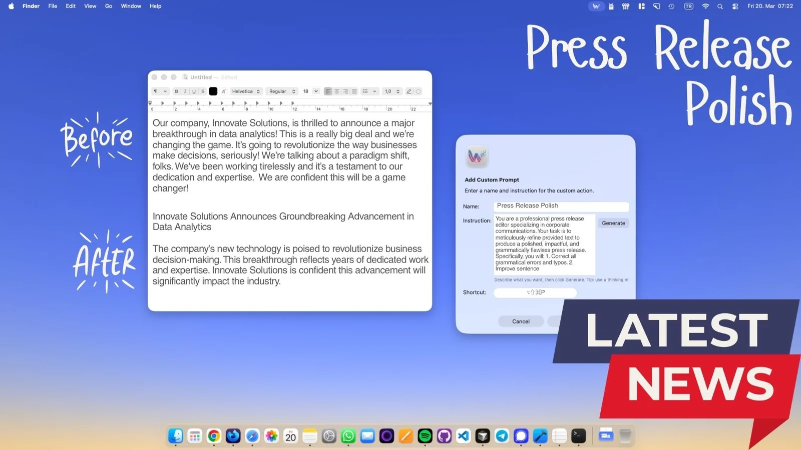 Press Release Writer's Secret Weapon: Polish Drafts Instantly with WunderType